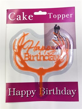 Happy Birthday Yazılı Dallı Pasta Kek Çubuğu