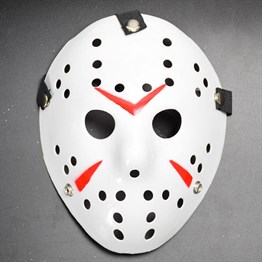 Kırmızı Çizgili Tam Yüz Hokey Jason Maskesi Hannibal Maskesi