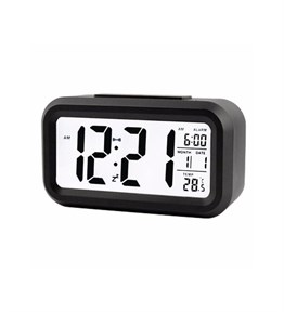 Mobgift Dijital LCD Sensörlü Termometreli Işıklı Çalar Saat 