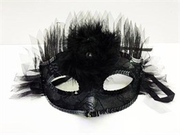 Tüllü Pul İşlemeli Yılbaşı Parti Maskesi